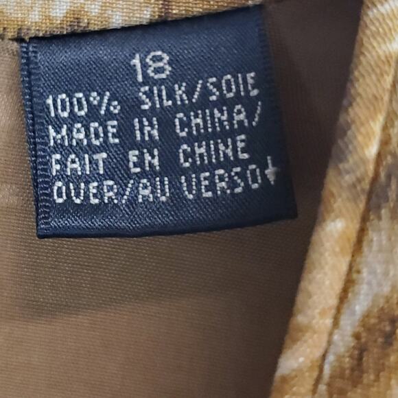 Dana Buchman Silk Cheetah Blouse 18 Button Front Sweetheart Animal Print 80's - Picture 6 of 10